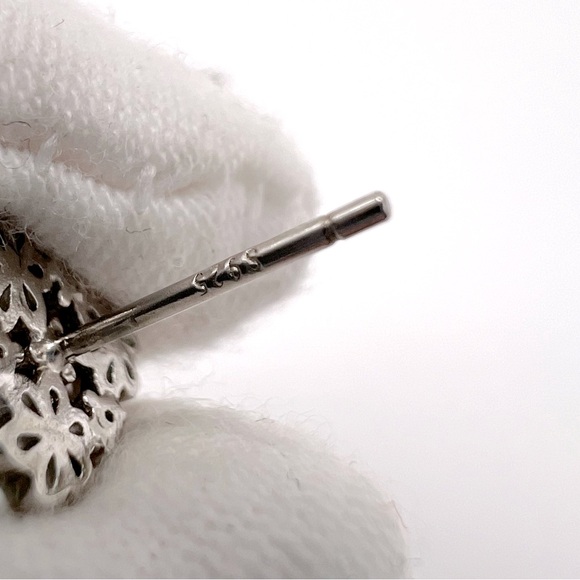 .925 Sterling Silver Simulated Pearl and Clear Cz Earrings - Picture 15 of 17